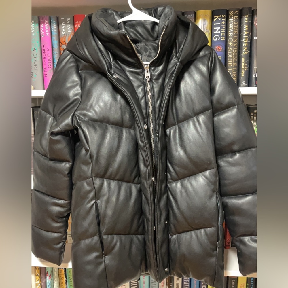 FAUX LEATHER ABERCROMBIE COAT